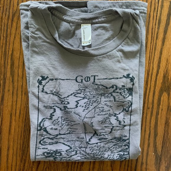 Game of Thrones Westeros map t-shirt light purple American Apparel 100% cotton M - Picture 5 of 5
